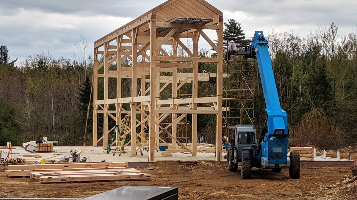 The Barn is 30ft tall down the middle, it\'s like a great hall of old England, with timbers soaring overhead.