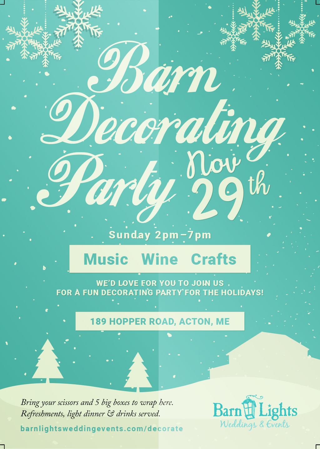 Decorating Party! – Barn Lights Weddings & Events