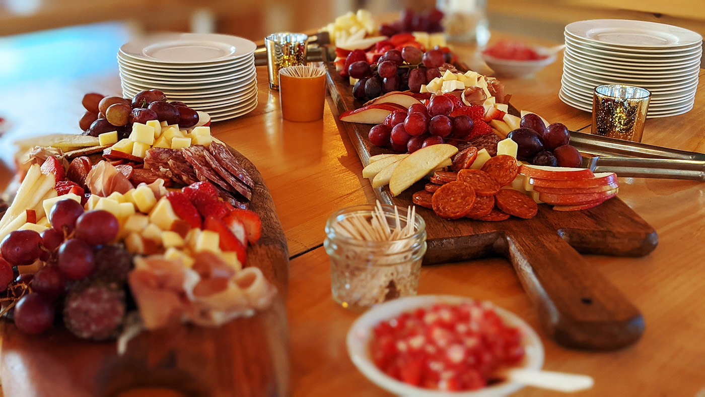 Autumn-themed charcuterie boards