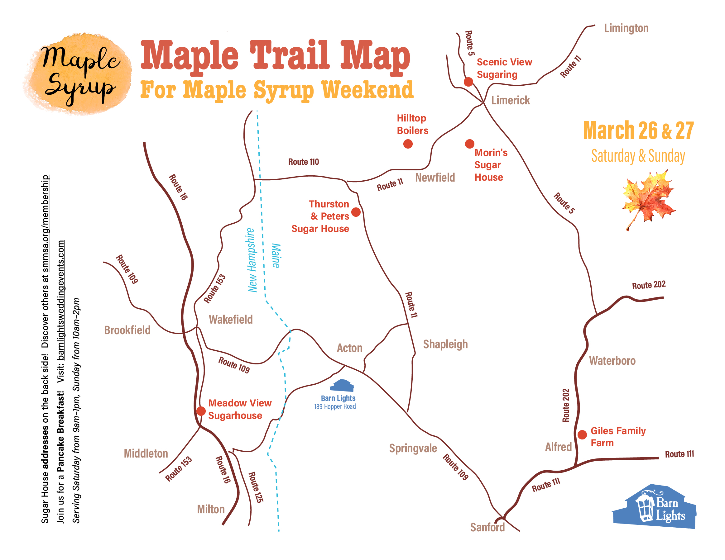 Maple Trail Map to the Sugar Houses