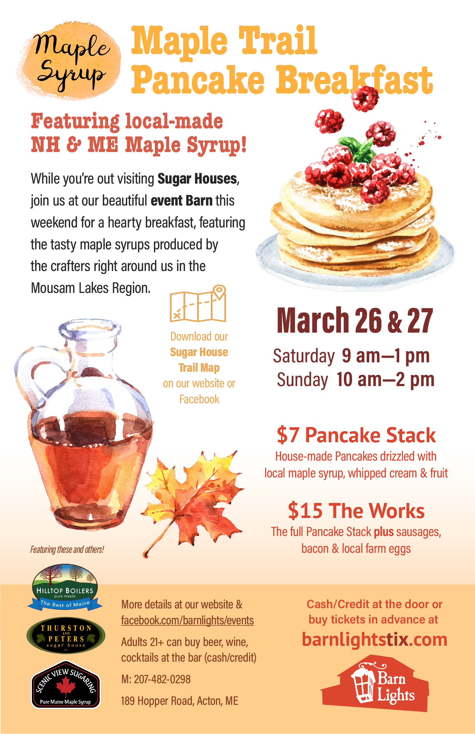 Maple Trail Pancake Breakfast at Barn Lights