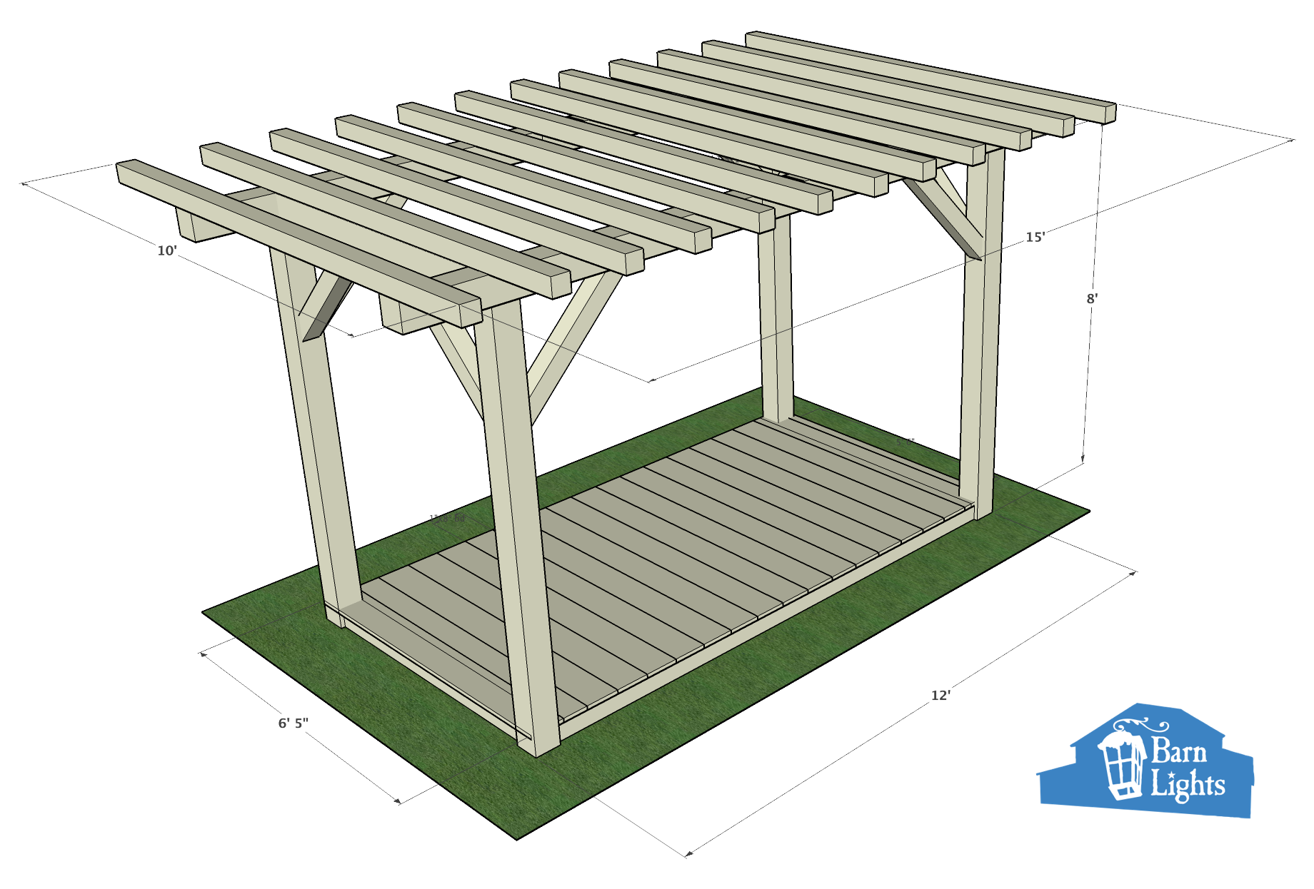 Rustic arbor dimensions - drawing